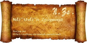 Náthán Zsigmond névjegykártya