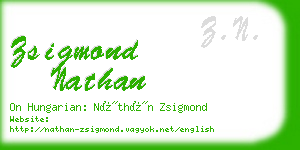 zsigmond nathan business card
